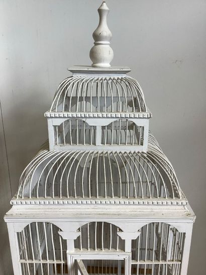 Grande cage à oiseaux décorative en bois...