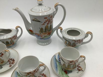 Service à café en porcelaine fine style Asiatique...