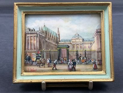 2 miniatures de Paris signées V LEFORT «le...