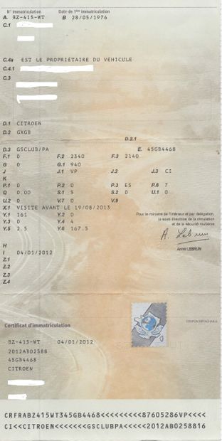 Frais de vente réduits 10 % - CITROËN GS...