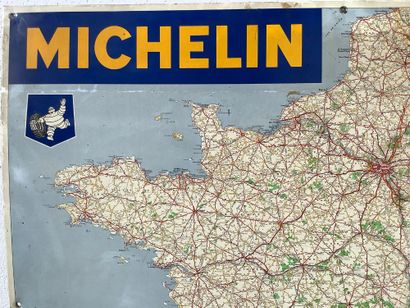Plaque ancienne en tôle MICHELIN, carte de...