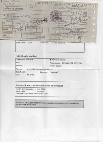 Frais de vente réduits 10 % - Citroën DS...