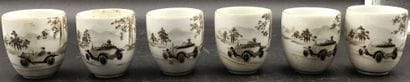 6 tasses en porcelaines japonaise Kutani...