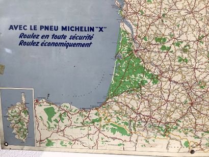 Plaque ancienne en tôle MICHELIN, carte de...