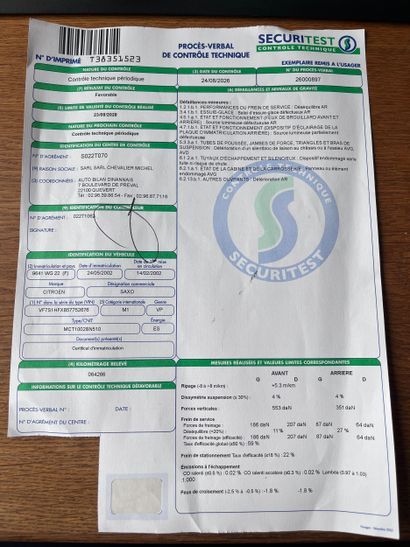 Frais de vente réduits 10 % - CITROEN SAXO...