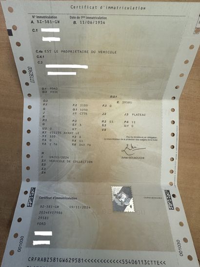 Frais de vente réduits 10 % - FORD VEDETTE...