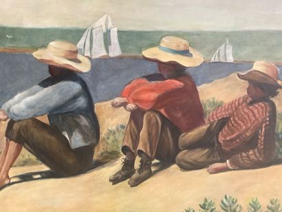 Huile sur toile d’une reproduction naïve...