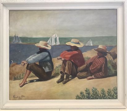 Huile sur toile d’une reproduction naïve...