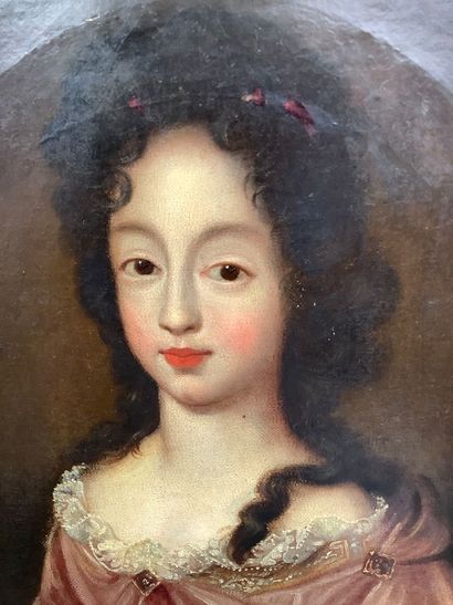 Huile sur toile, portrait d’une jeune Femme...