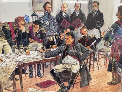 Napoléon: gravure sous cadre représentant...