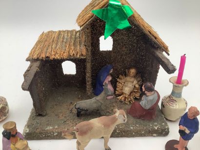 Partie de petite crèche composée de 10 personnages...