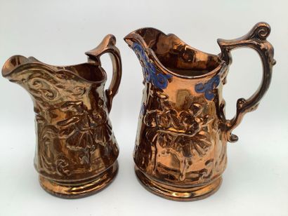Regroupement de 2 pichets Jersey, 2 pots...