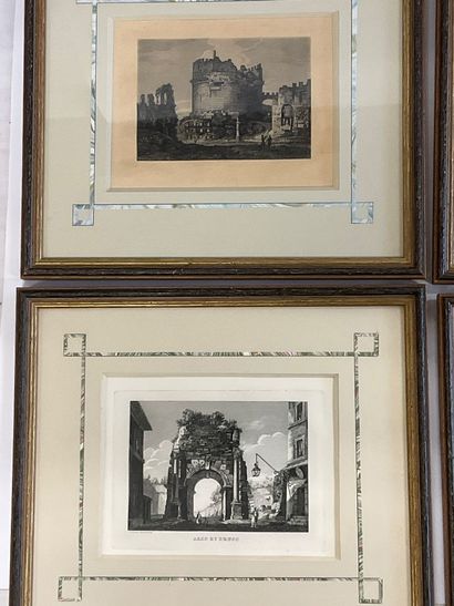 4 gravures (fin XIX ème) avec un même travail...