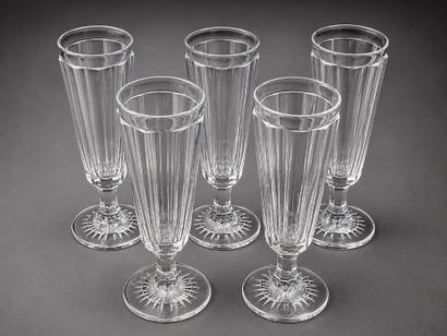 7 verres à orangeade en verre à décor de...