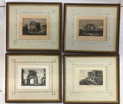 4 gravures (fin XIX ème) avec un même travail...