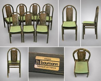 BAUMANN, suite de 6 chaises modèle ARGOS,...