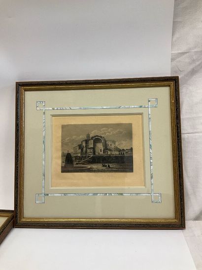 4 gravures (fin XIX ème) avec un même travail...