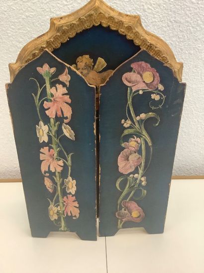 Religieux, petite huile sur marbre (15x13...
