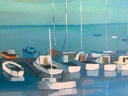 Jean SOULAS, marine, huile sur toile «Plaisance...