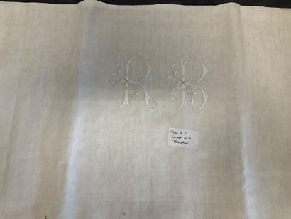 Lot de 7 draps plats( coton ou lin) avec...