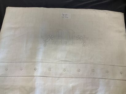Lot de 7 draps plats( coton ou lin) avec...