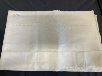 Lot de 7 draps plats( coton ou lin) avec...