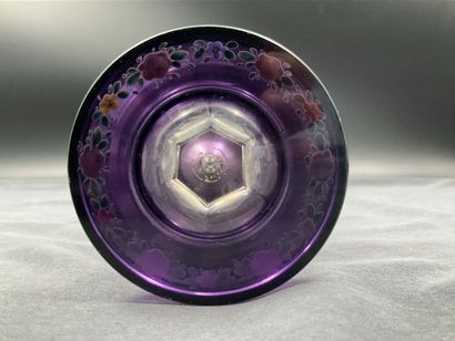Vase cornet sur pied douche en verre couleur...