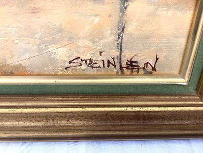 Huile sur toile (les maisons de bord de mer).
Signature...
