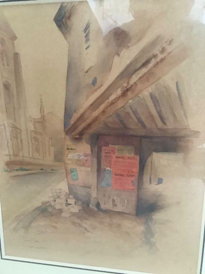 Aquarelles, Regroupement de 2 aquarelles...