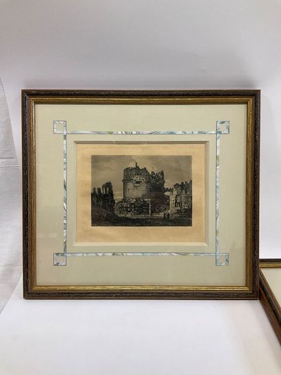 4 gravures (fin XIX ème) avec un même travail...