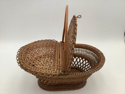2 paniers en osier en bambou anciens.
Bon...