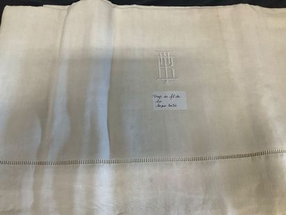Lot de 7 draps plats( coton ou lin) avec...