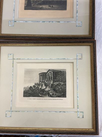 4 gravures (fin XIX ème) avec un même travail...