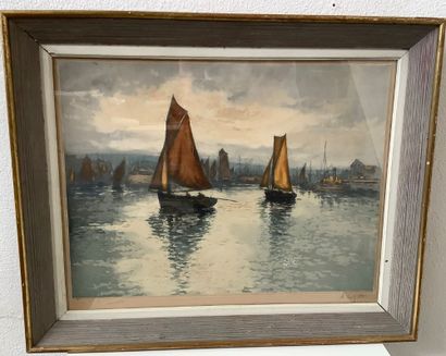 Alphonse LAFITTE (1863- ) Marine (eau-forte...