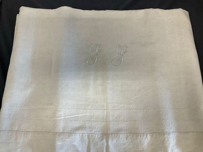 Lot de 7 draps plats( coton ou lin) avec...