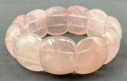 Bracelet en Quartz rose en plaque large et...