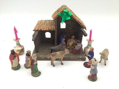 Partie de petite crèche composée de 10 personnages...