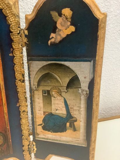 Religieux, petite huile sur marbre (15x13...