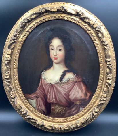Huile sur toile, portrait d’une jeune Femme...