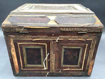 Antique tabletop cabinet made of bone and...