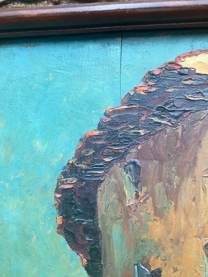 André Beronneau, (1896-1973) huile sur panneau,...