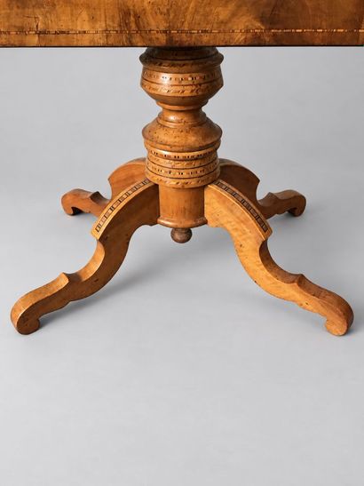 A Charles X-style folding pedestal table...