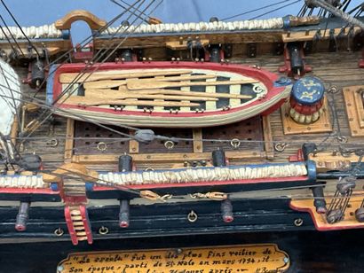 A model of the ship LA CRÉOLE, a brick-type...
