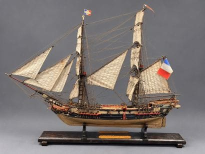 A model of the ship LA CRÉOLE, a brick-type...
