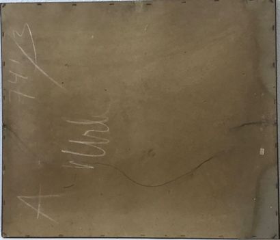 Léda et le cygne, pastels et fusain. Signature...