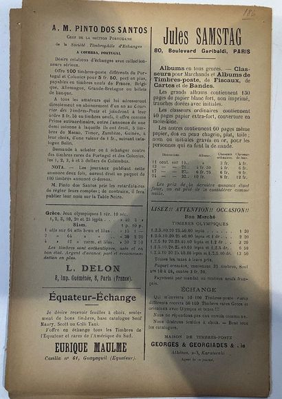 Revue philatélique “ Le timbrophile Parisien”...