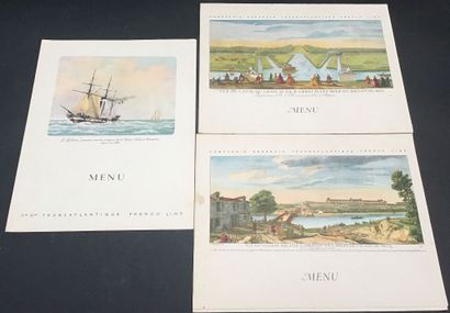 23 Menus de la Compagnie Generale Transaltlantique...