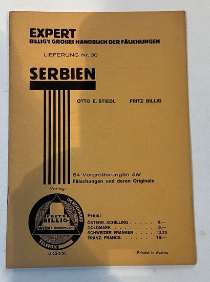 Expertise: Billig nº30 Serbie . Écrit en...