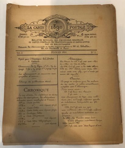 France “ Carte Postale 1890 “ numéro 2 datant...