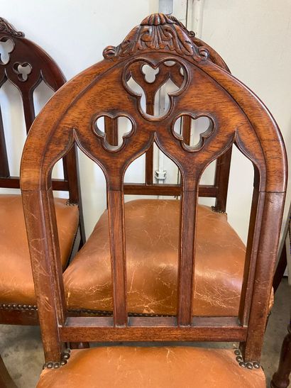 6 late 19th-century Neo-Gothic chairs, known...